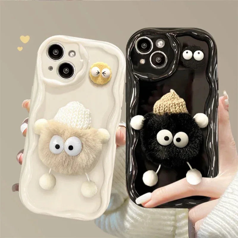 cartoon-cute-plush-hat-doll-iphone-case - Viexta