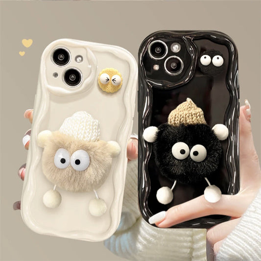 Cartoon Cute Plush Hat Doll iPhone Case