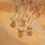 SUNFLOWER Color Crystal String Necklace - Viexta