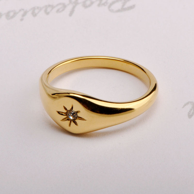 Stainless Steel Five-pointed Star Three-dimensional Ring