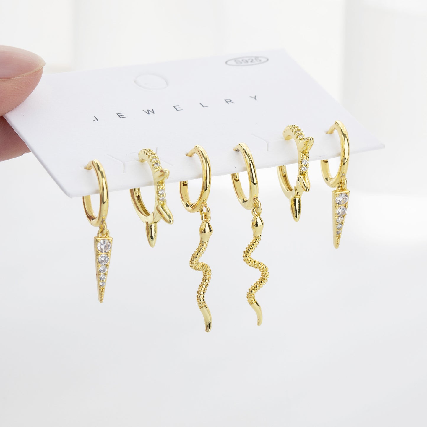 6piece Snake-like Earring Punk Set