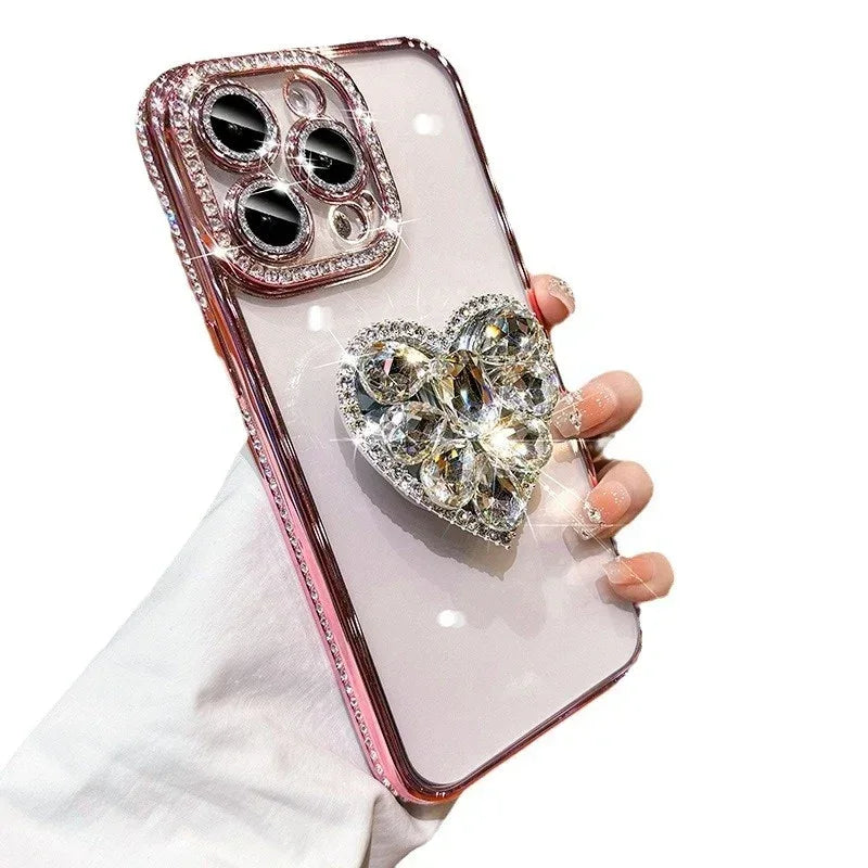 silicone-edge-diamond-love-bracket-iphone-case - Viexta