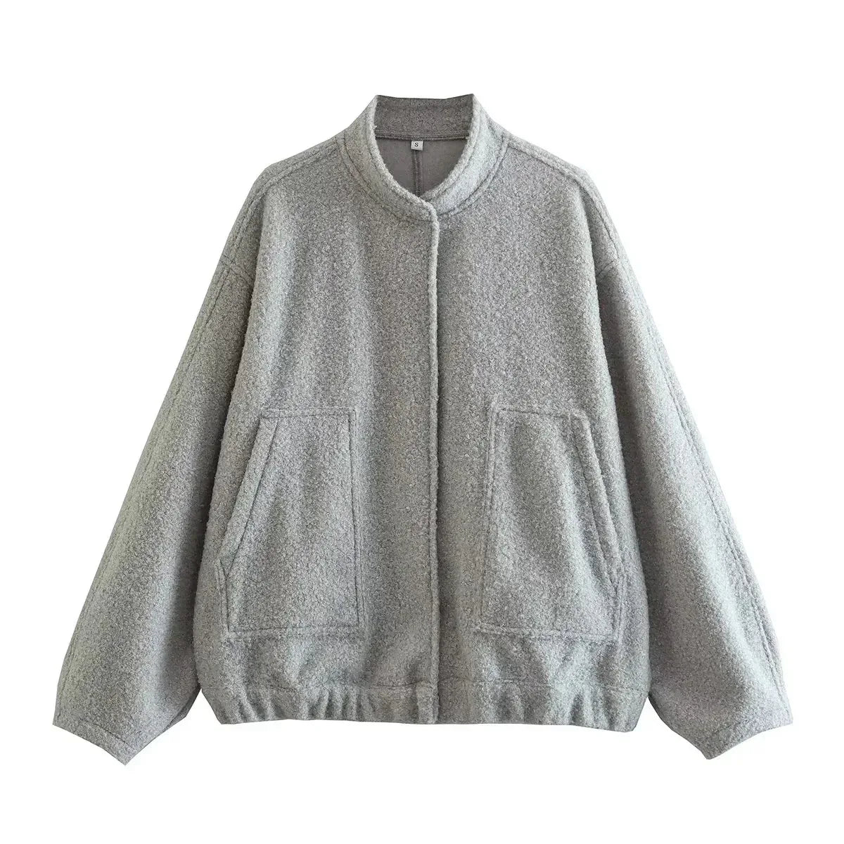Loose Casual Street Stand Collar Pilot Buckle Jacket - Viexta