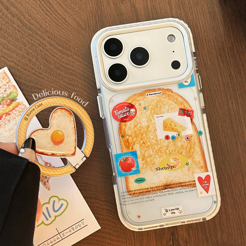 Toast And Fried Egg Heart Shaped Magnetic iPhone case