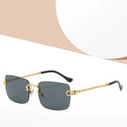 Metal Frameless Square Gradient Sunglasses - Viexta