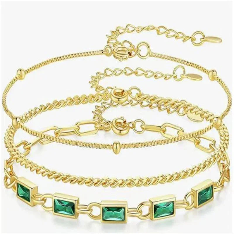 18k Plated Stacked Three-layer Bracelet - Viexta