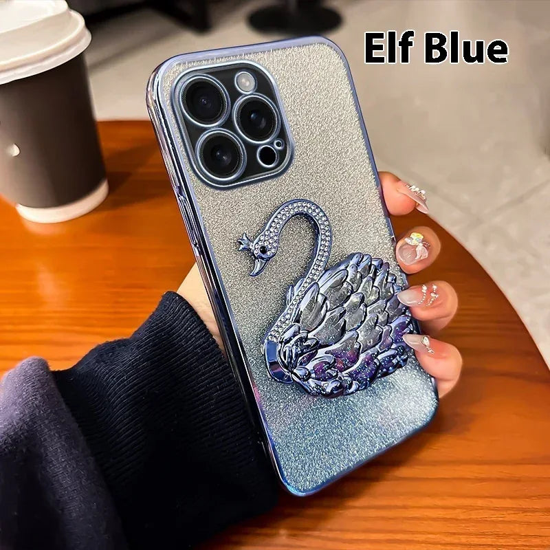 Quicksand Swan Bracket iPhone Case - Viexta