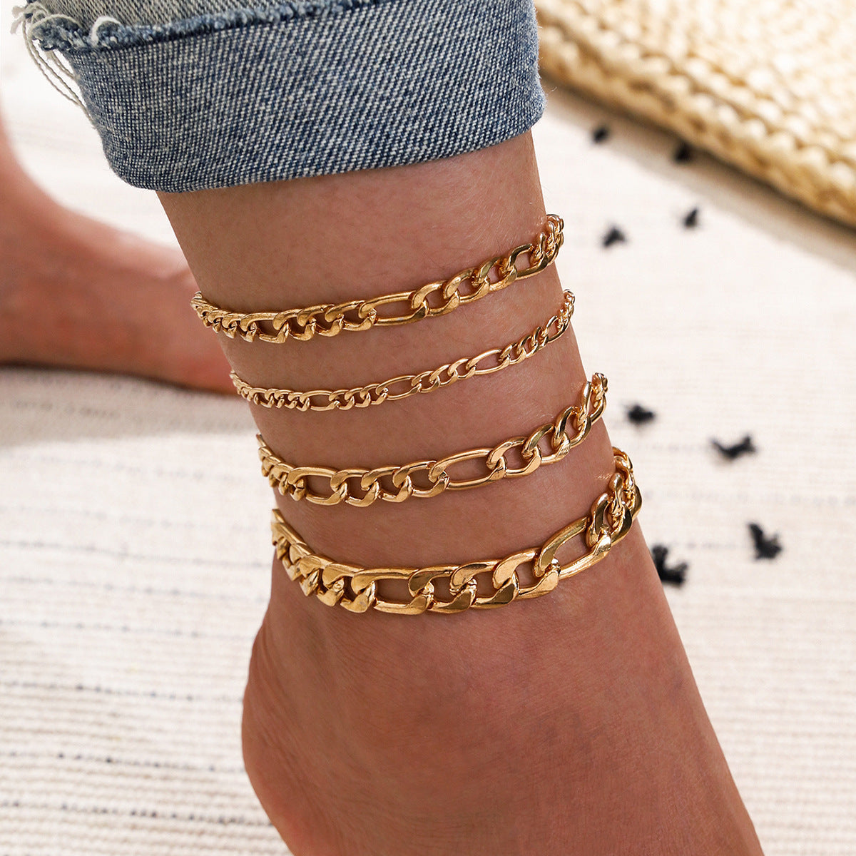 5-pcs-women-crystal-key-anklets