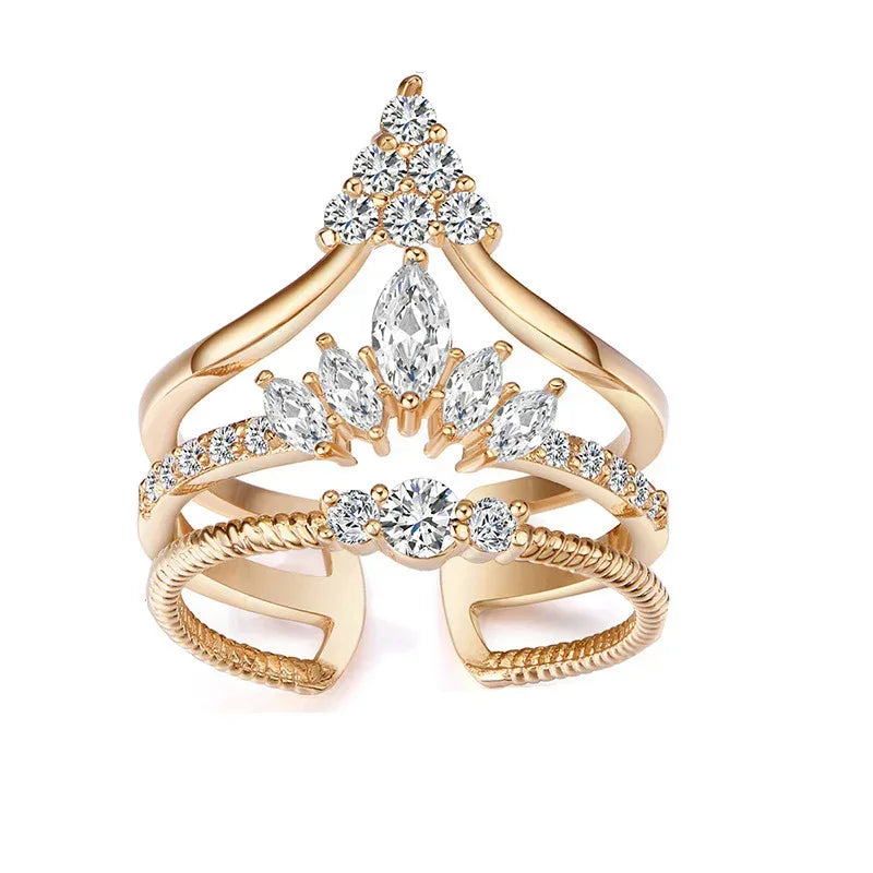 Exaggerated Layered Queen Ring - Viexta
