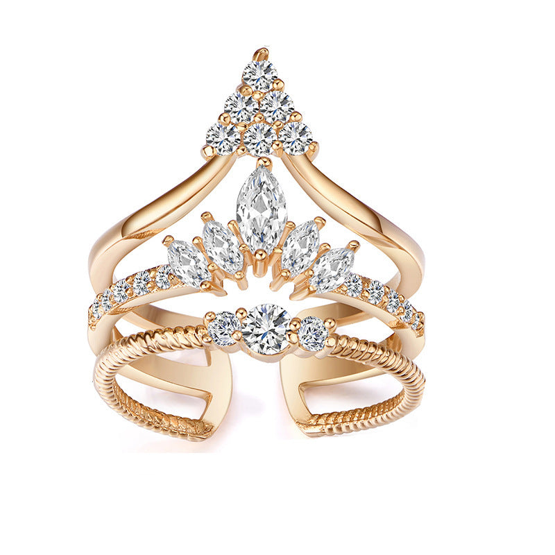 Exaggerated Layered Queen Ring