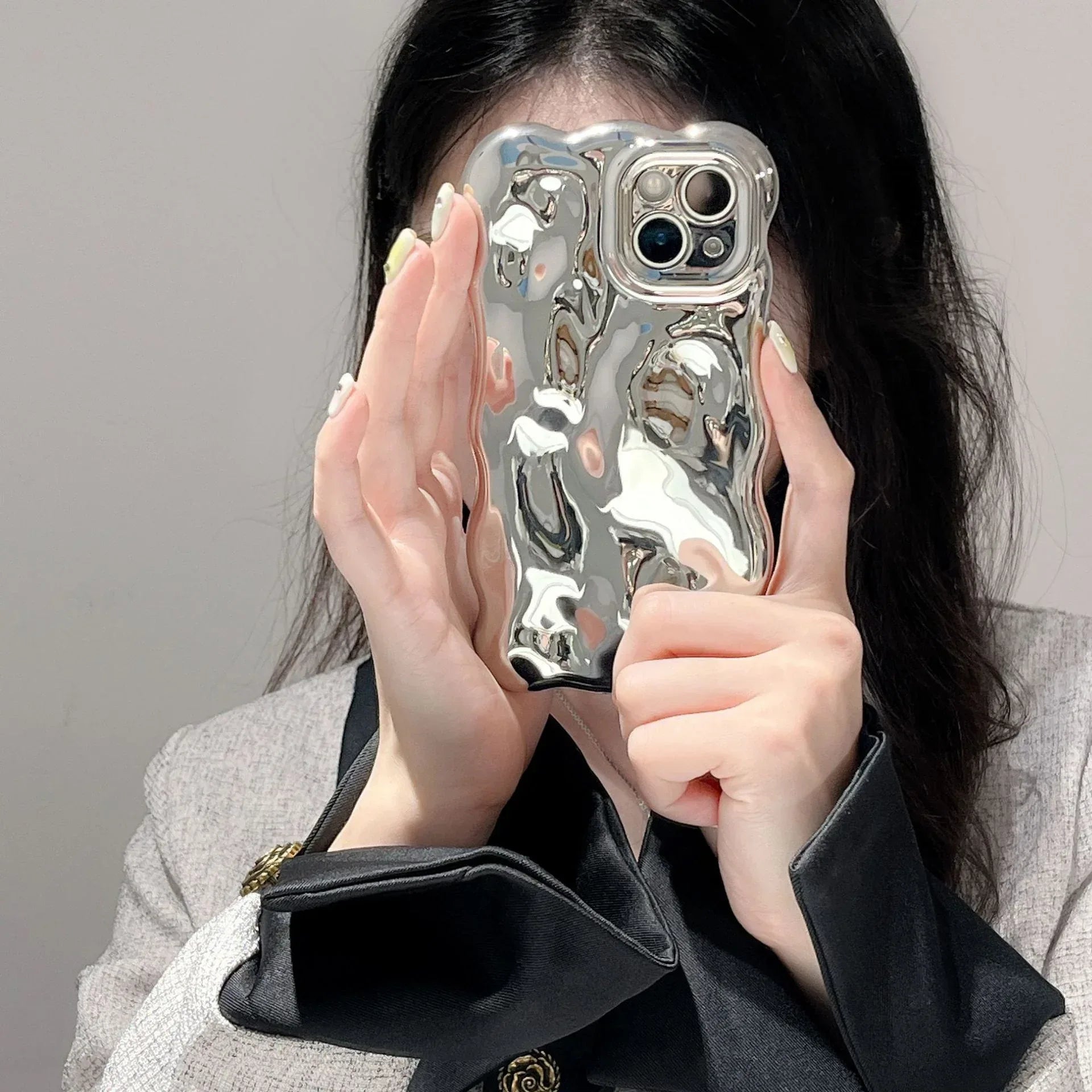 Electroplating Bubble Fashion Solid Color iPhone Case - Viexta