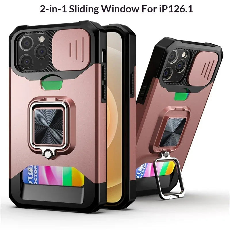 Sliding-window Card-insert iPhone Cases - Viexta