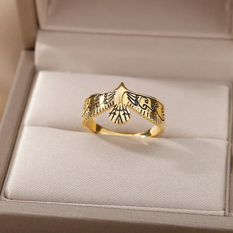 inlaid-zircon-blackened-eagle-ring - Viexta