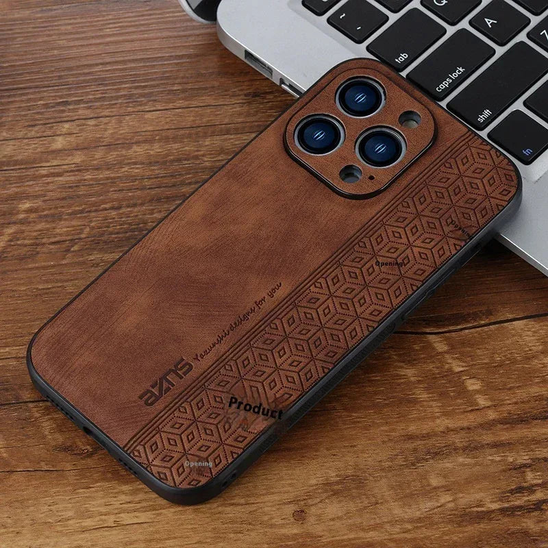 Leather Pattern Drop-resistant Business iPhone Case - Viexta
