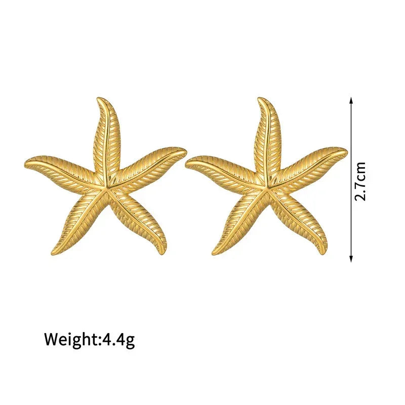 18K Gold Starfish Earrings - Viexta