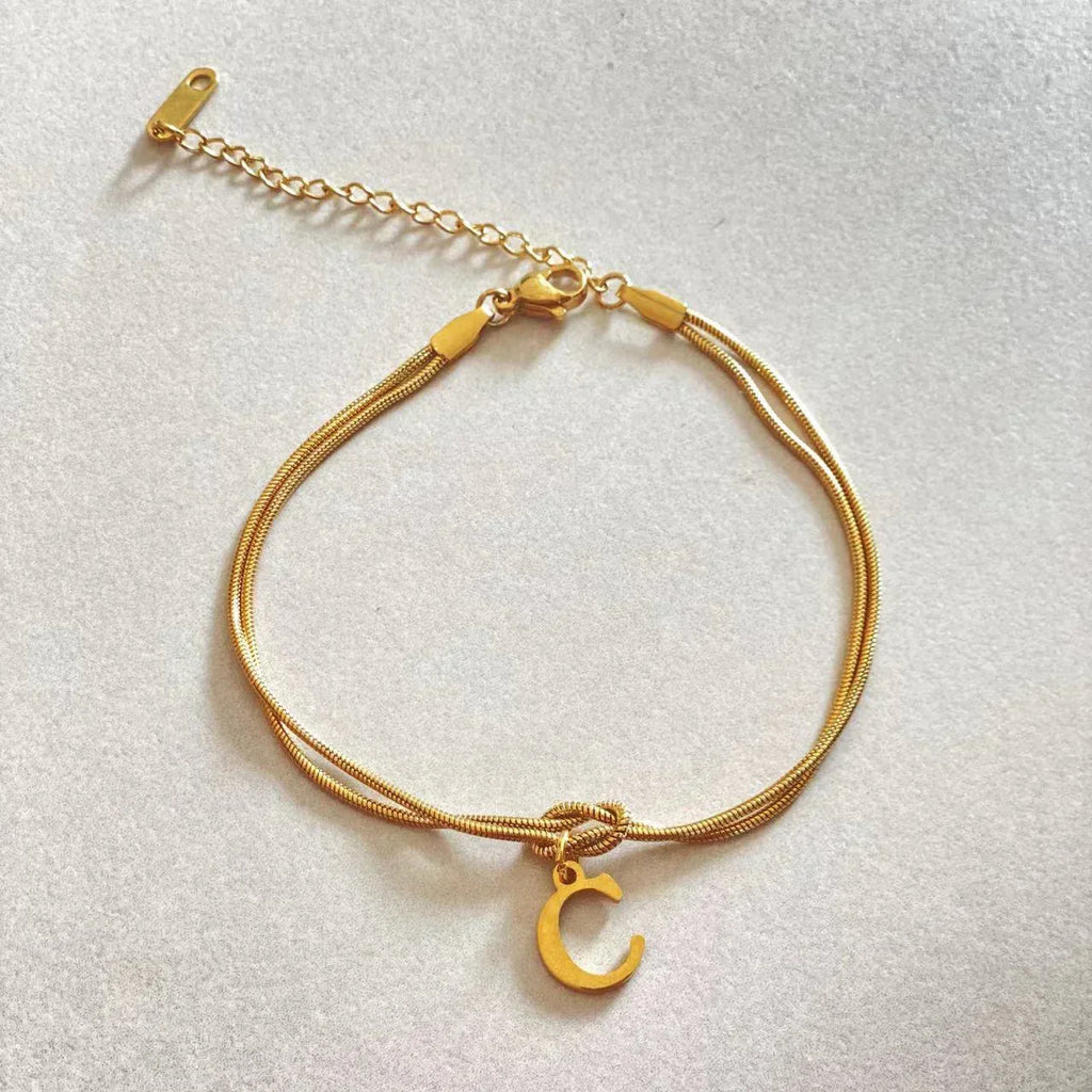 stainless-steel-26-letter-pendant-bracelet - Viexta