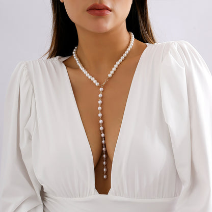 Pearl Tassel Long Niche Necklace