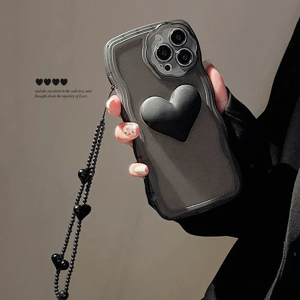 three-dimensional-wave-dark-love-iphone-case - Viexta