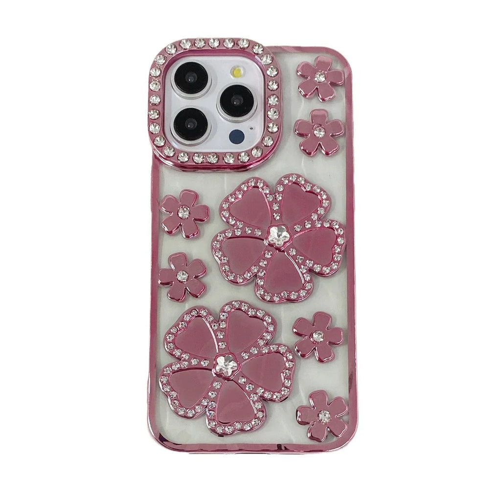 fashion-plum-blossom-diamond-flower-iphone-case - Viexta