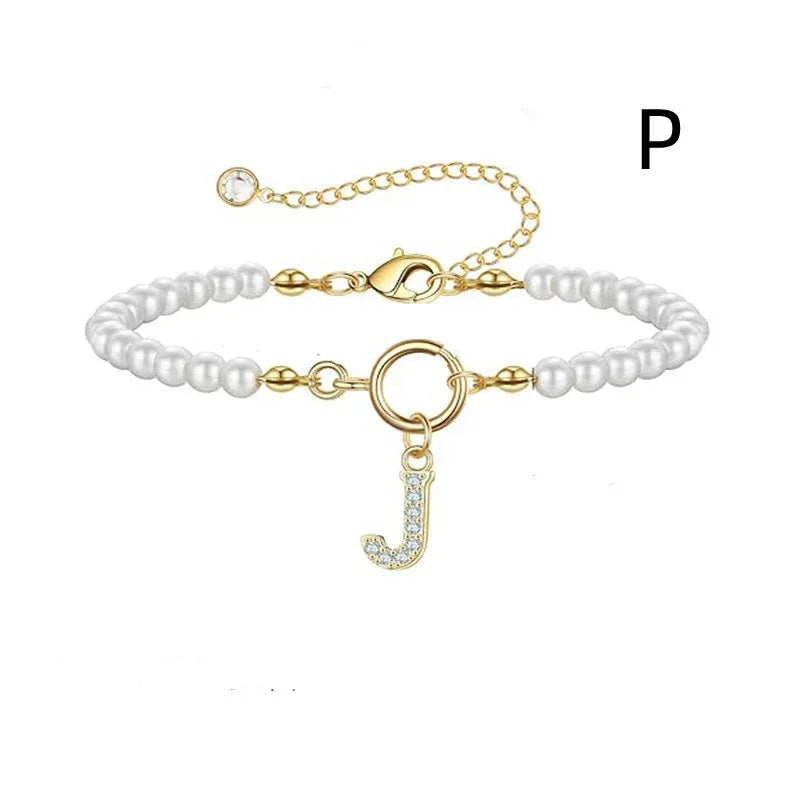 6mm Pearl Bracelet Buckle Letter - Viexta