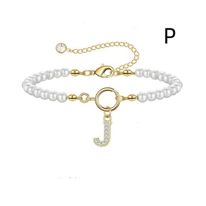 6mm Pearl Bracelet Buckle Letter