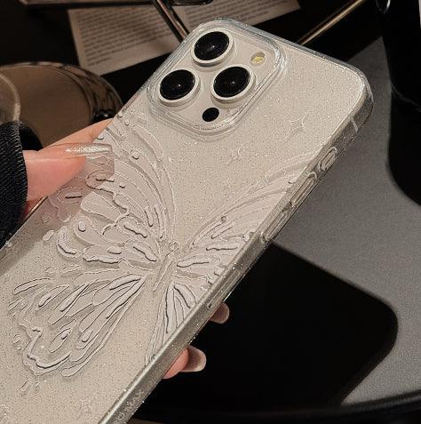 Butterfly-themed iPhone Case With Dreamy Glitter Powder