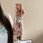 Retro Oil Painting  Flowers Leather iPhone Case