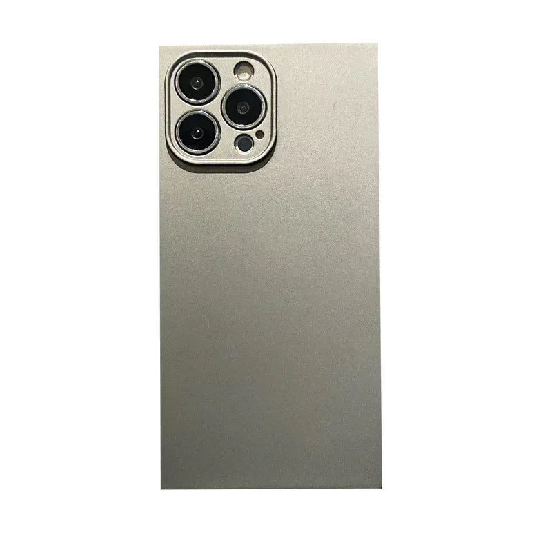 Solid Color Square Precision Pore Silicone iPhone Case - Viexta