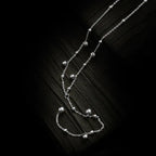 S925 Sterling Silver Beanie Tassel Long Flow Necklace - Viexta