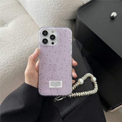 Elegant Purple Polka Dot Bow iPhone Case