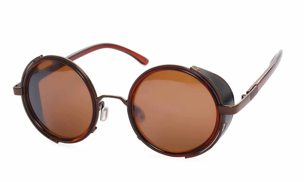 UV400 Retro Metal Round Frame Sunglasses - Viexta