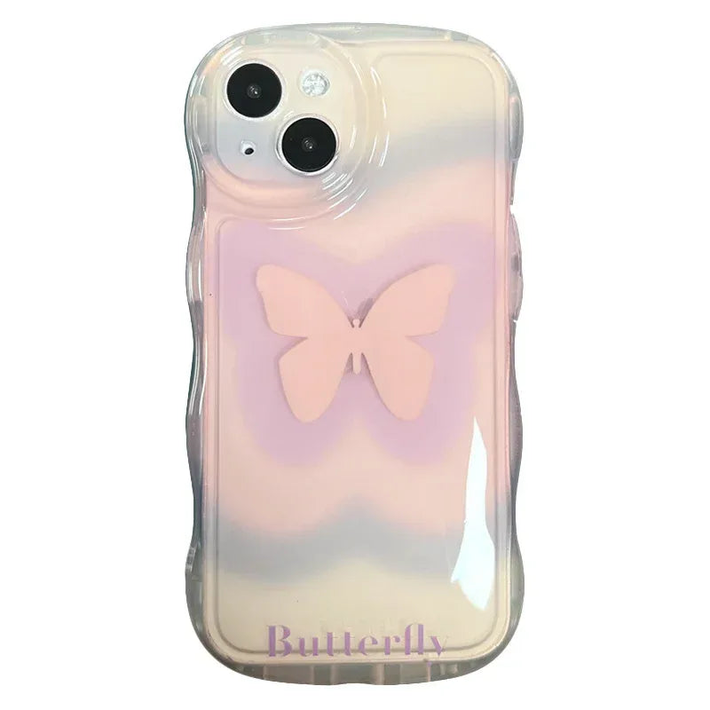 Niche Dizzy Dye Black Butterfly iPhone Case - Viexta