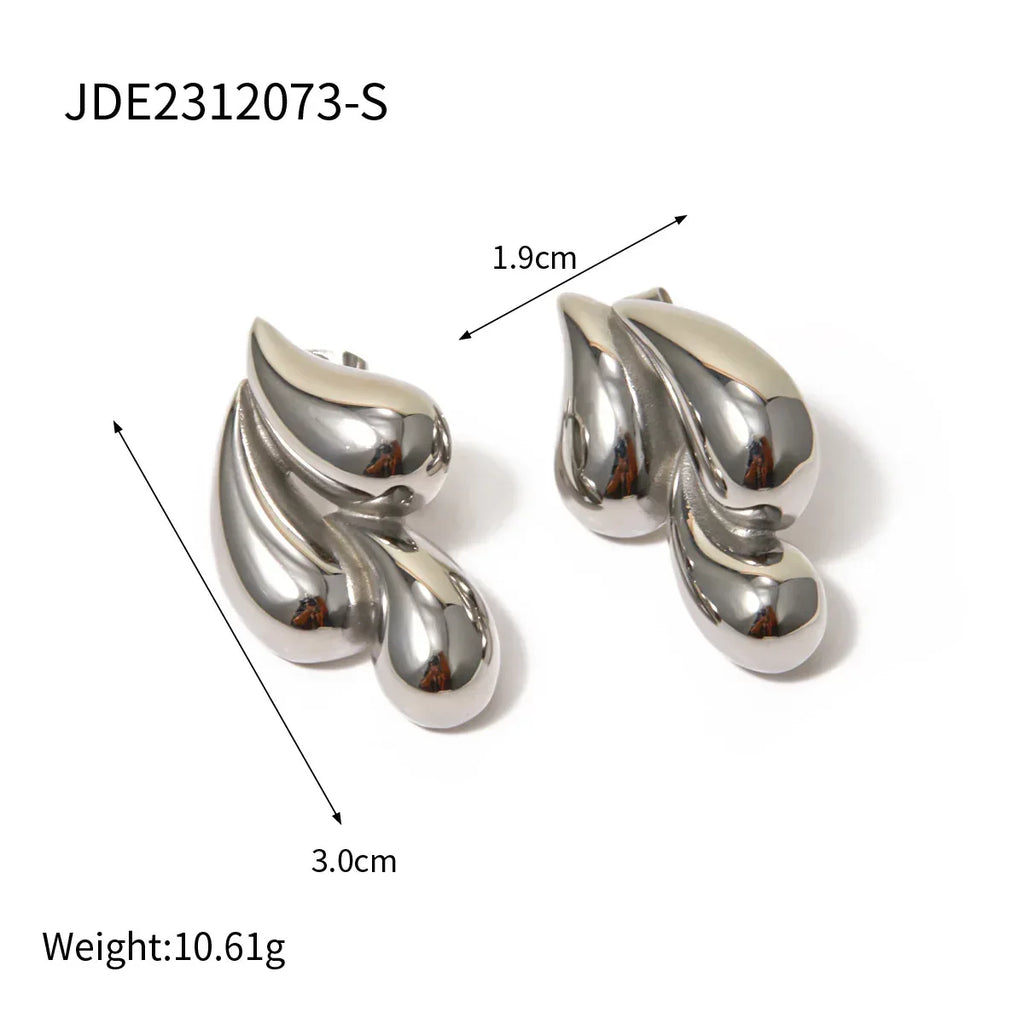 18K Gold Stainless Steel Water Drop Earrings - Viexta
