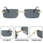 Square Frameless Trimming Sunglasses - Viexta