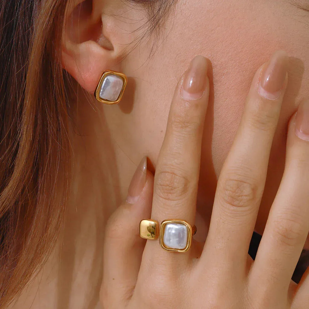 Stainless Steel Pearl Ring - Viexta