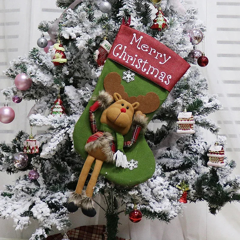 New Year Xmas Big Stockings Set Decorations - Viexta