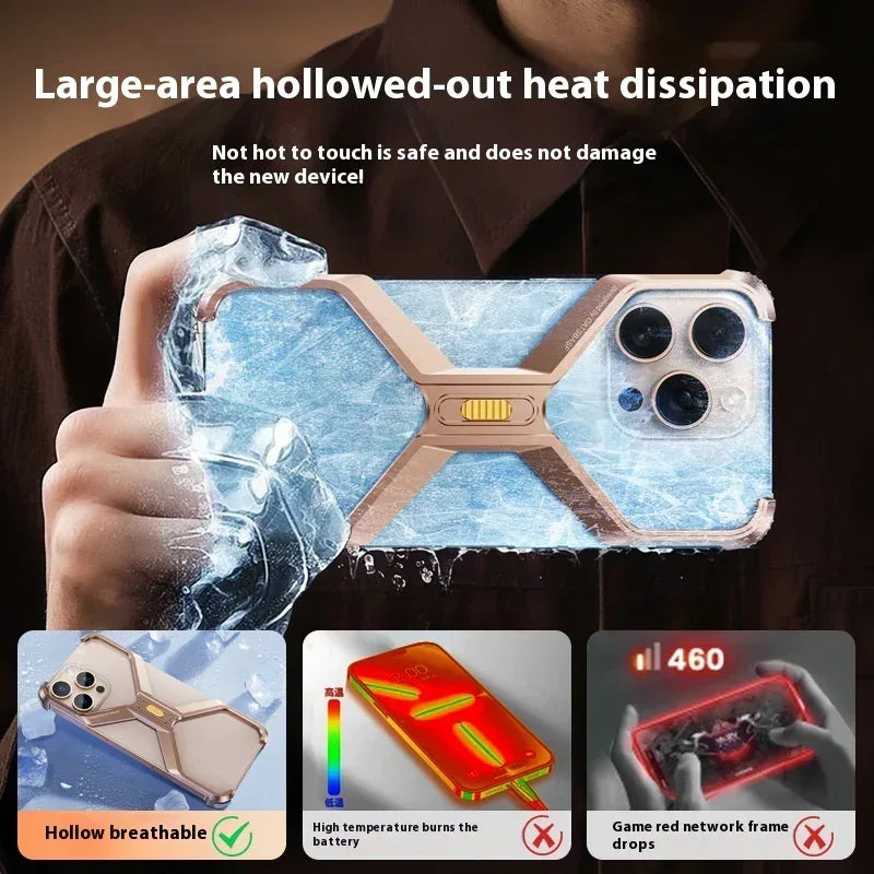 Metal Hollow Frameless Heat Dissipation iPhone case - Viexta