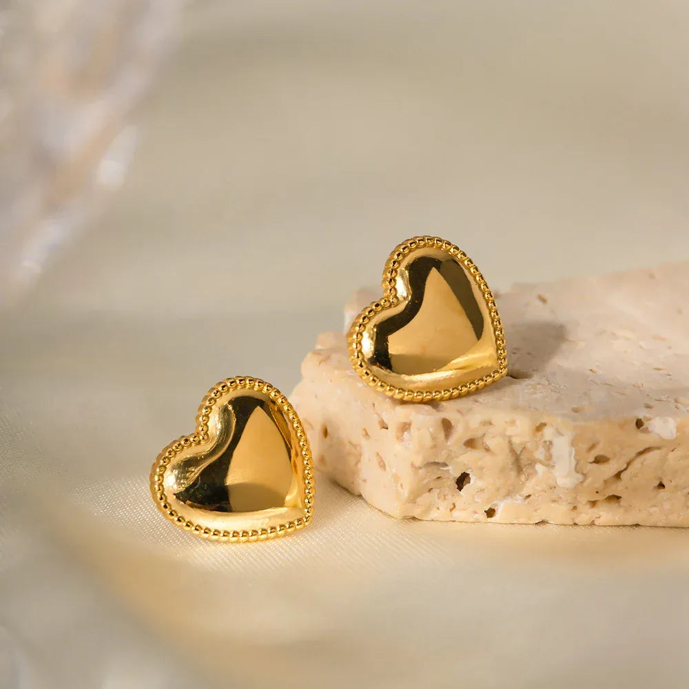Ruth Heart Stainless Steel Earrings - Viexta