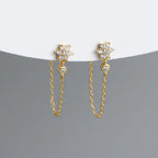 Plum S925 Sterling Silver Tassel Chain Earrings - Viexta