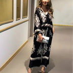 Printed Long Sleeve Top And Trousers Two-piece Set - Viexta