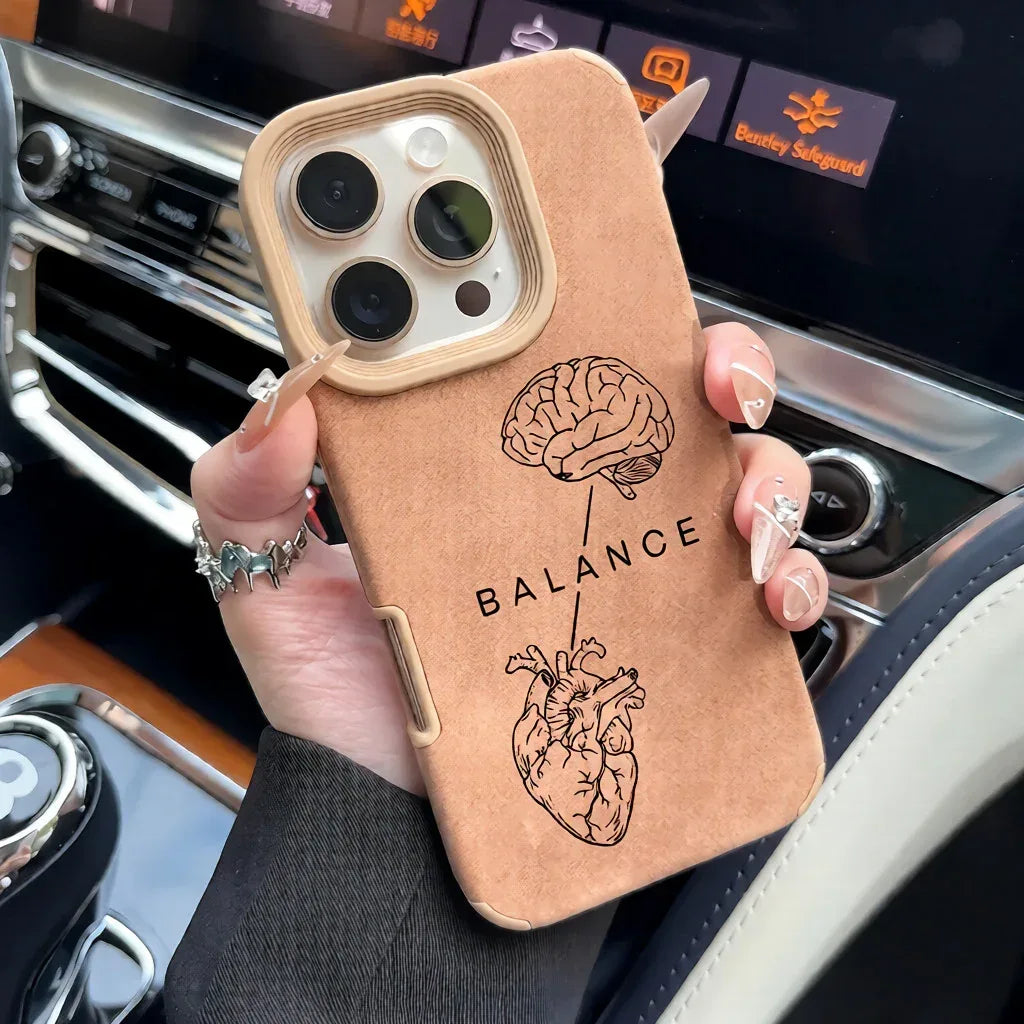 Heart Sketch Printed Fleece iPhone Case - Viexta