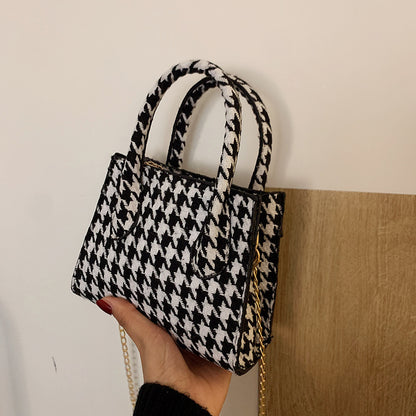 Houndstooth Chain Trendy One-shoulder Bag