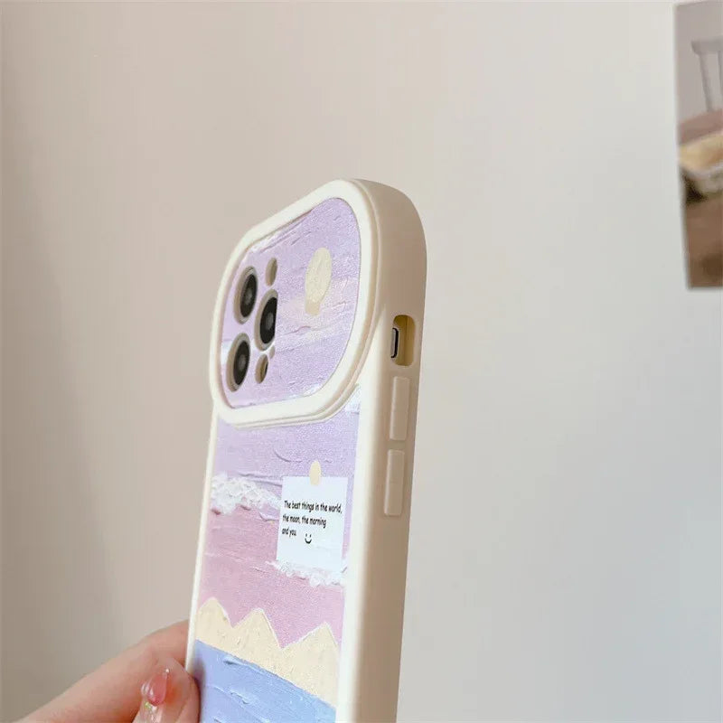 Purple Oil Painting Landscape Sliding Window iPhone case - Viexta