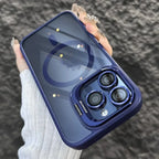 Invisible Bracket Transparent iPhone Case With CD Pattern Lens Protector - Viexta