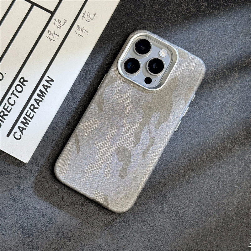 Camouflage Leather Magnetic iPhone Case