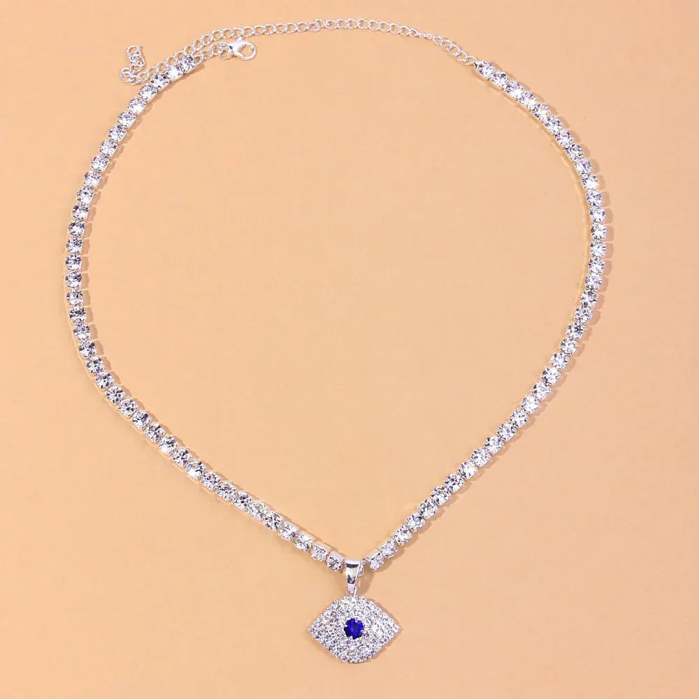 Blue Eyes Exaggerated Pendant Necklace - Viexta