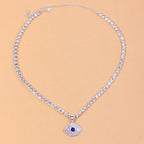 Blue Eyes Exaggerated Pendant Necklace - Viexta