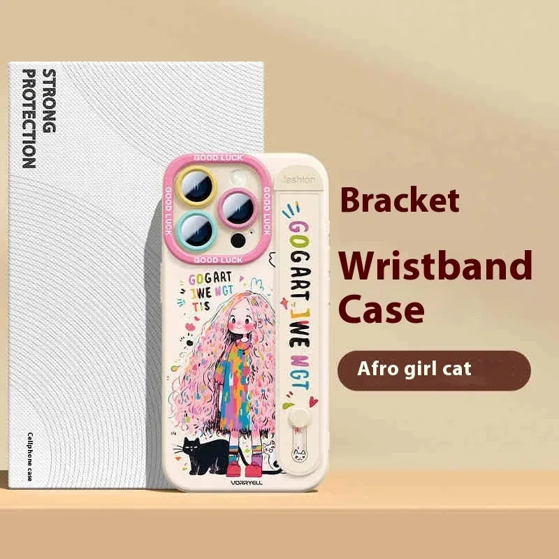 wrist-strap-bracket-silicone-drop-resistant-iphone-case - Viexta