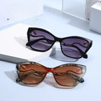 Retro Snake Temple Metal Cat Eye Party Sunglasses - Viexta