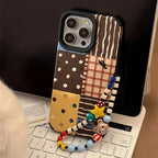Retro Instagram-style Polka-dot Patchwork iPhone Case - Viexta